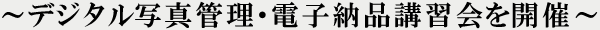 �f�W�^���ʐ^�Ǘ��E�d�q�[�i�u�K����J��